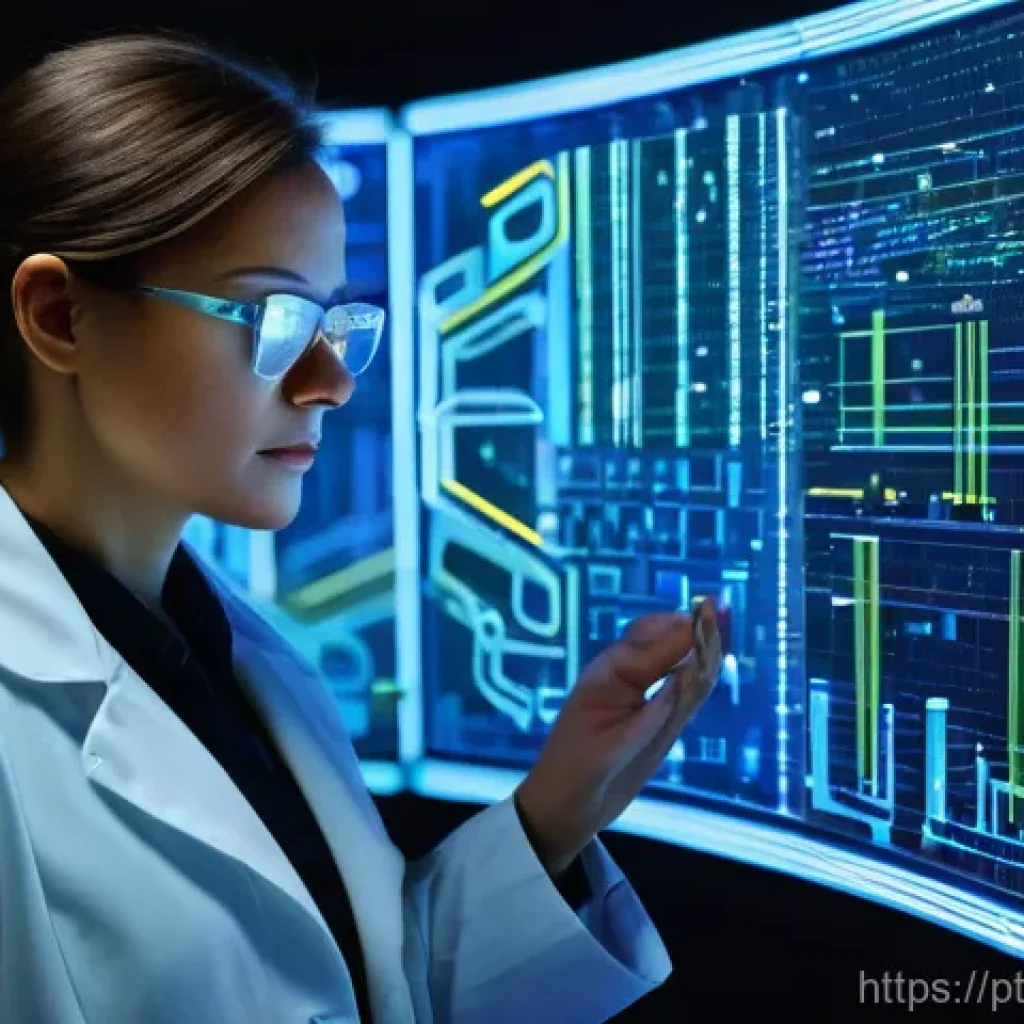 합성생물학의 예측 모델링 및 시뮬레이션 - **Prompt:** "A highly intelligent female scientist, around 35 years old, with short, neat brown hair...