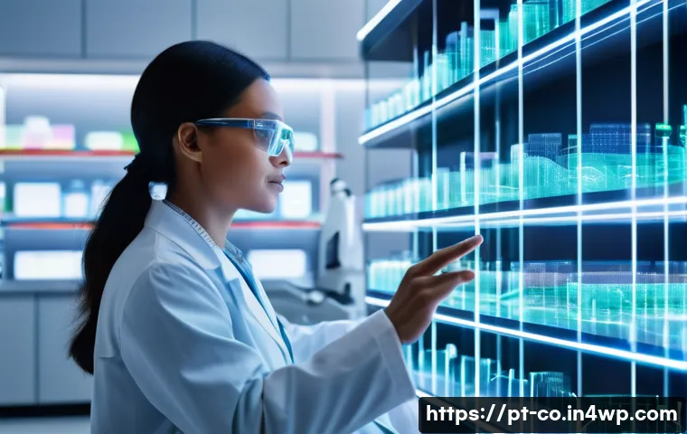 합성생물학의 인공지능 활용 방안 - **Prompt:** "A sleek, futuristic medical laboratory bathed in soft, cool lighting. Diverse scientist...